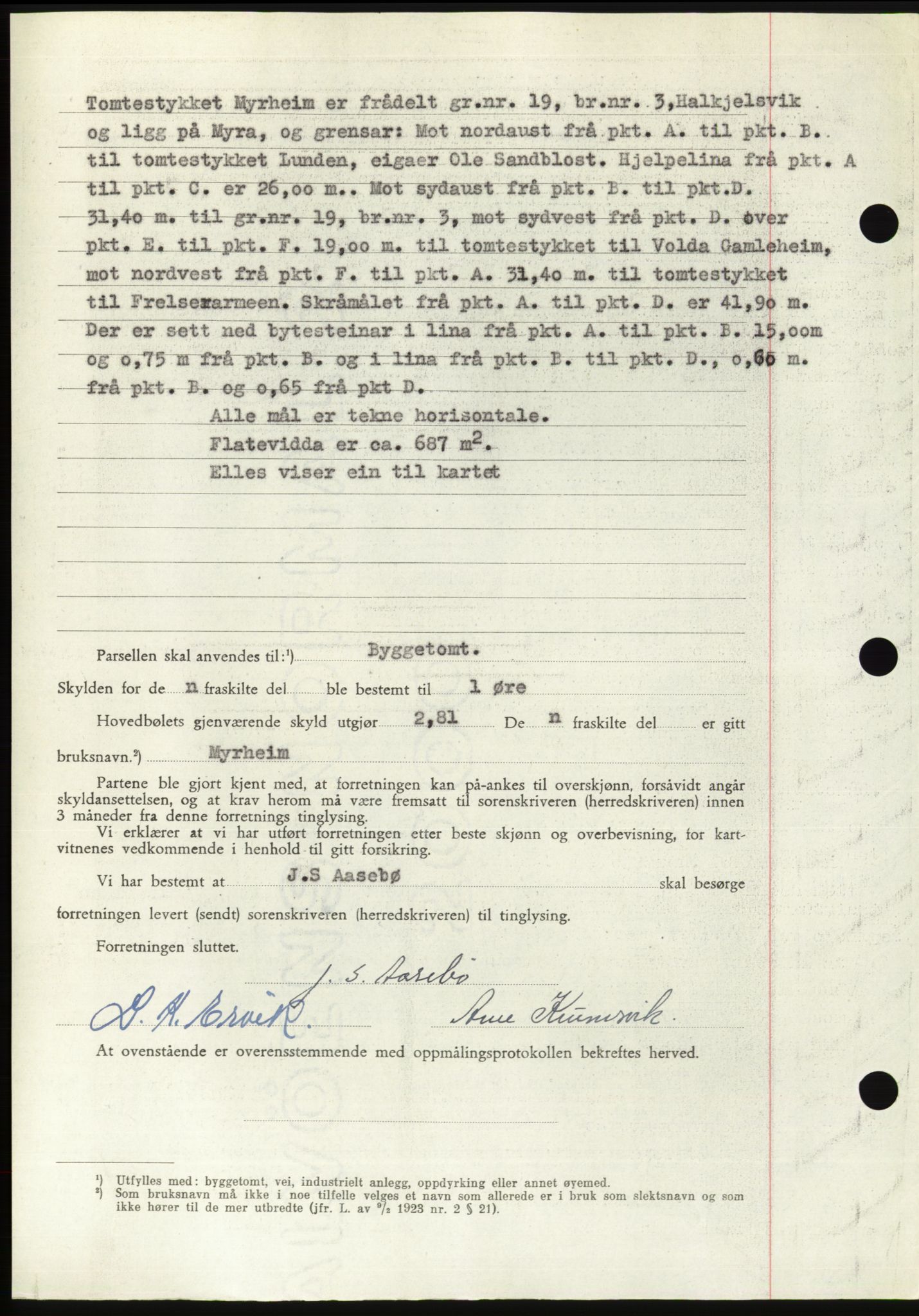 Søre Sunnmøre sorenskriveri, AV/SAT-A-4122/1/2/2C/L0081: Pantebok nr. 7A, 1947-1948, Dagboknr: 1746/1947