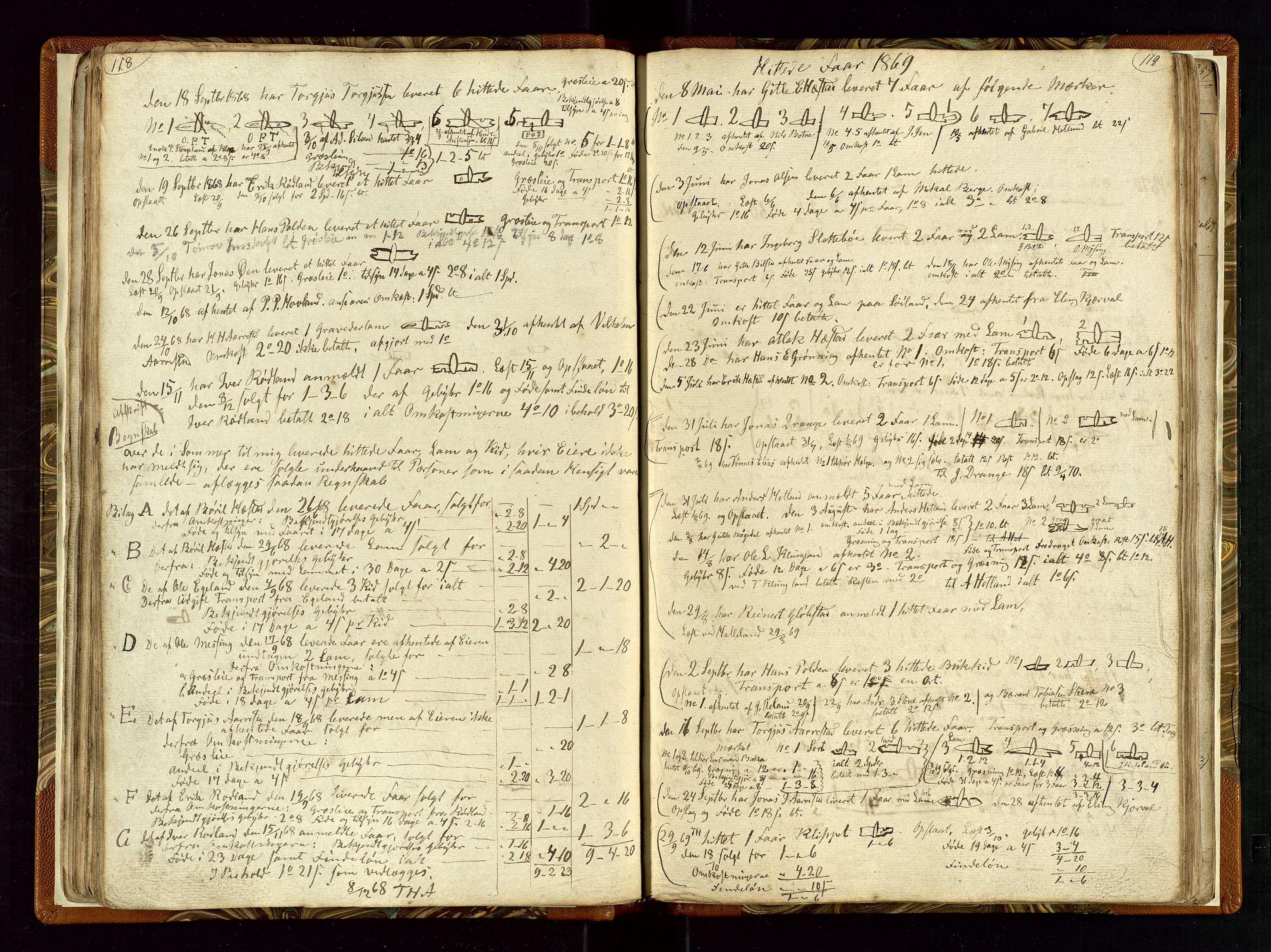 Helleland lensmannskontor, AV/SAST-A-100209/Ya/L0003: Diverseprotokoll, 1842-1960, s. 118-119