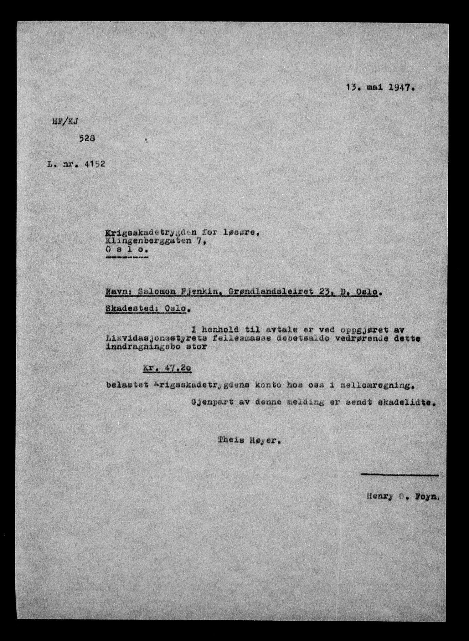 Justisdepartementet, Tilbakeføringskontoret for inndratte formuer, AV/RA-S-1564/H/Hc/Hcc/L0935: --, 1945-1947, s. 535