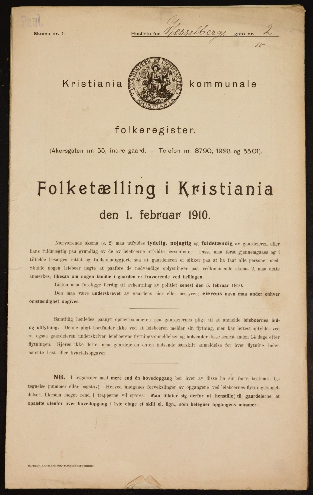 OBA, Kommunal folketelling 1.2.1910 for Kristiania, 1910, s. 39104