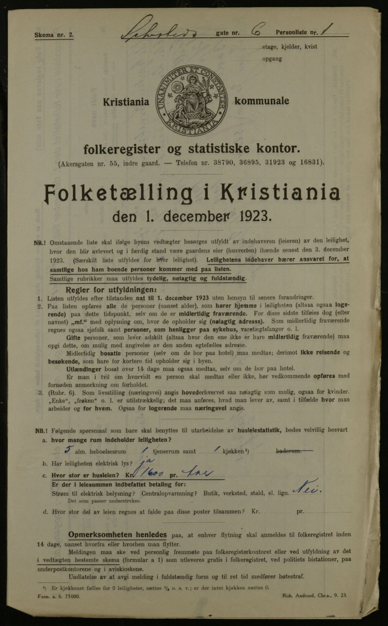 OBA, Kommunal folketelling 1.12.1923 for Kristiania, 1923, s. 103962