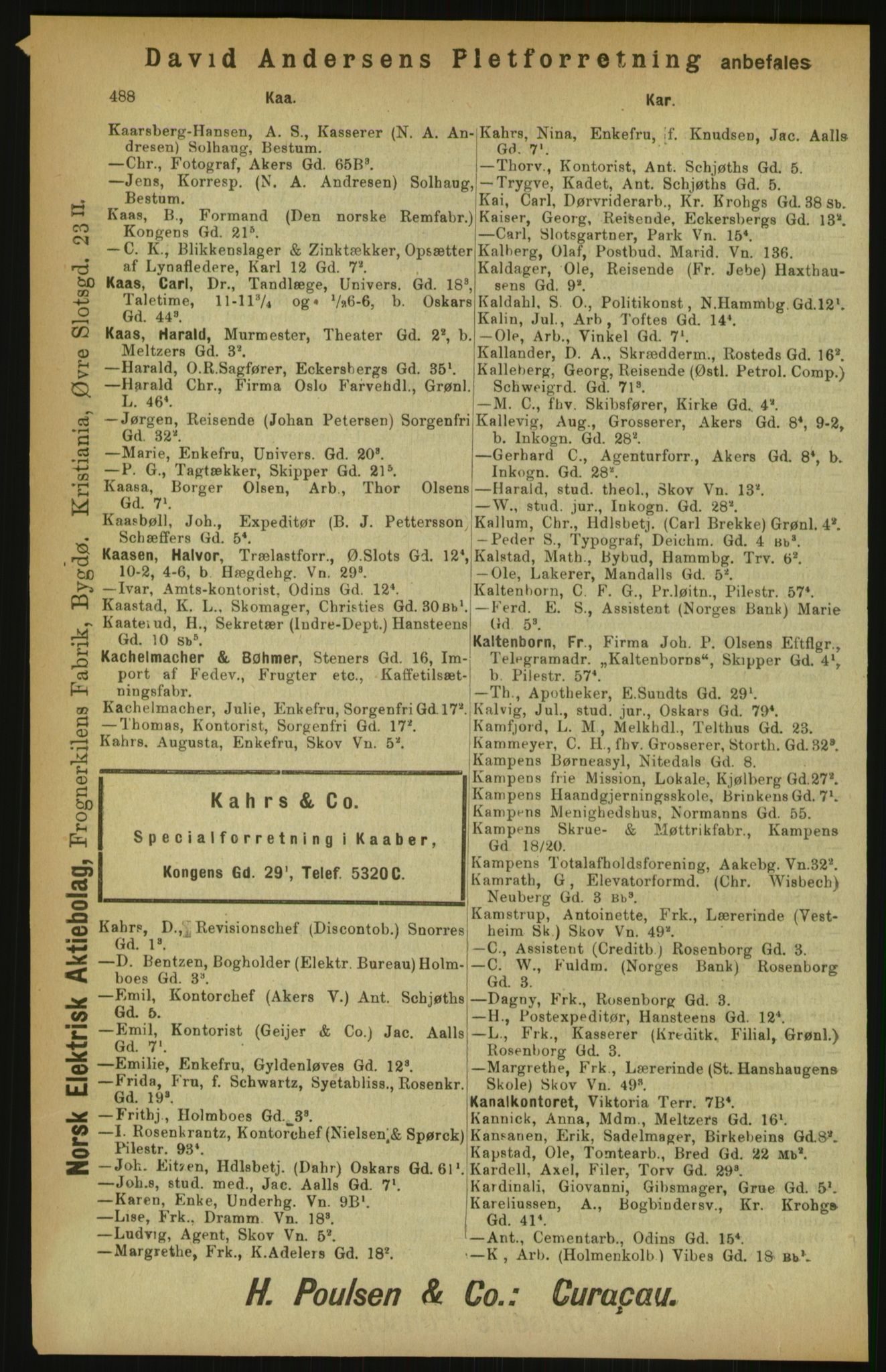 Kristiania/Oslo adressebok, PUBL/-, 1900, s. 488
