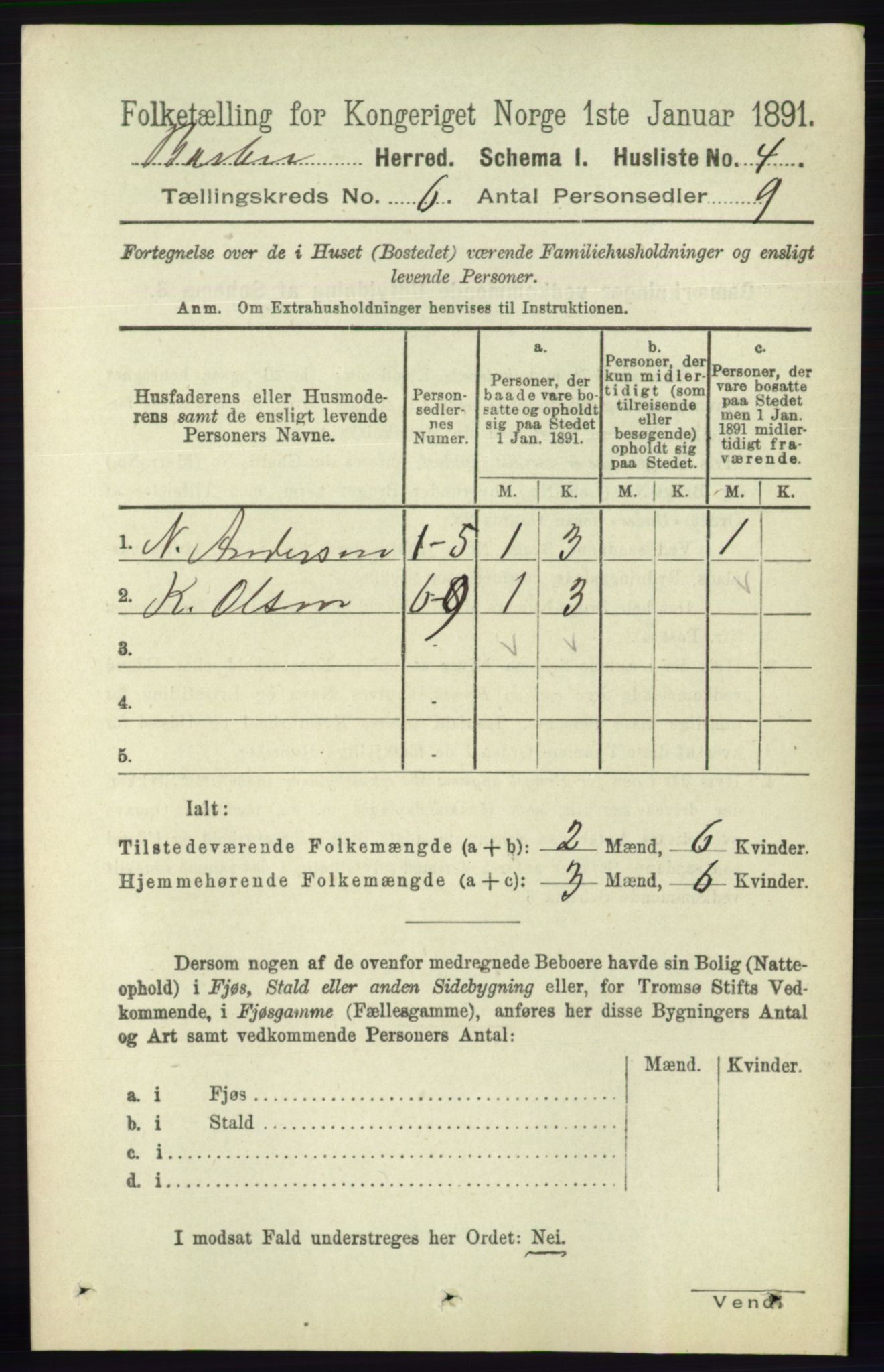 RA, Folketelling 1891 for 0990 Barbu herred, 1891, s. 4358