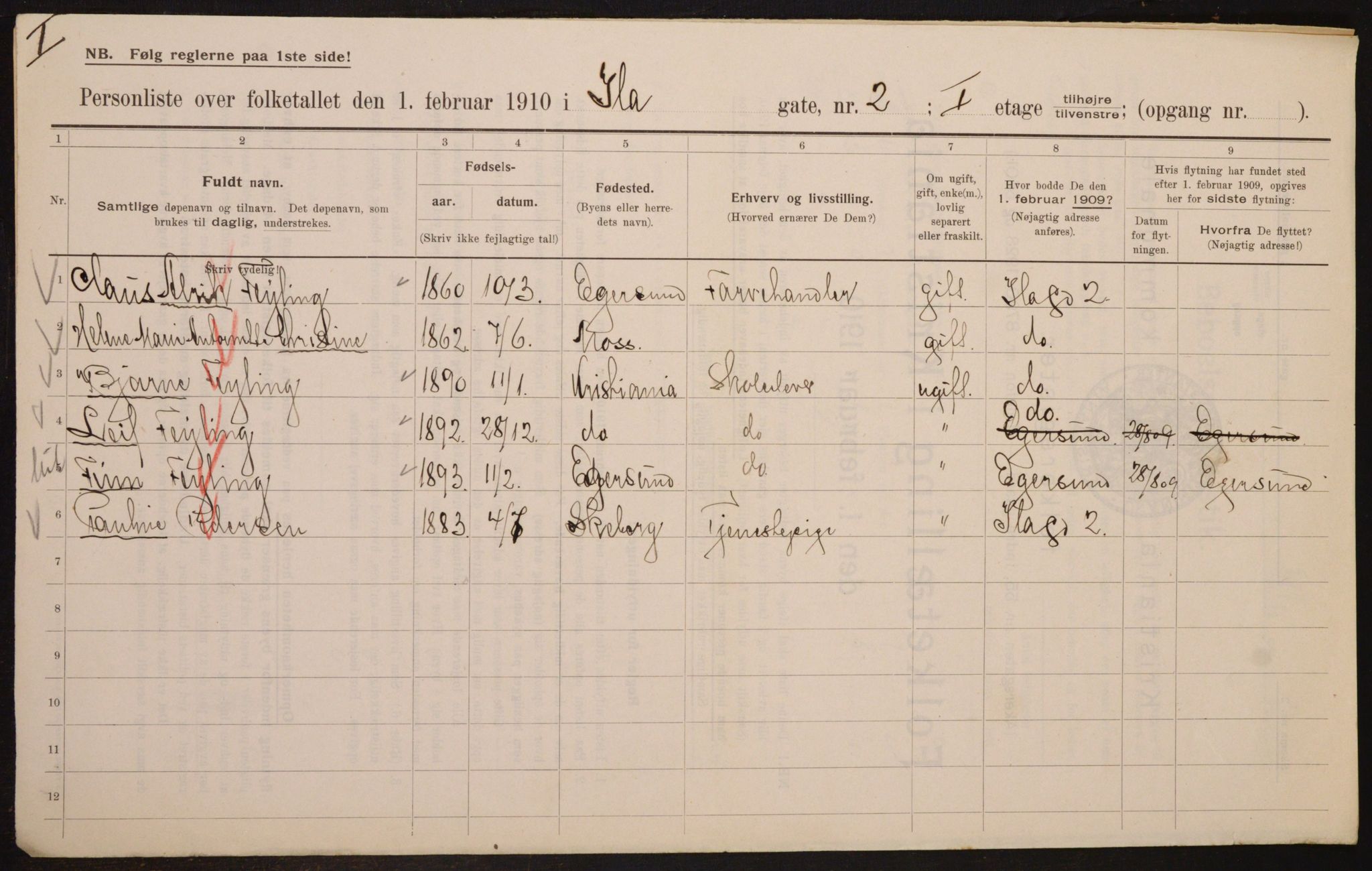 OBA, Kommunal folketelling 1.2.1910 for Kristiania, 1910, s. 42255