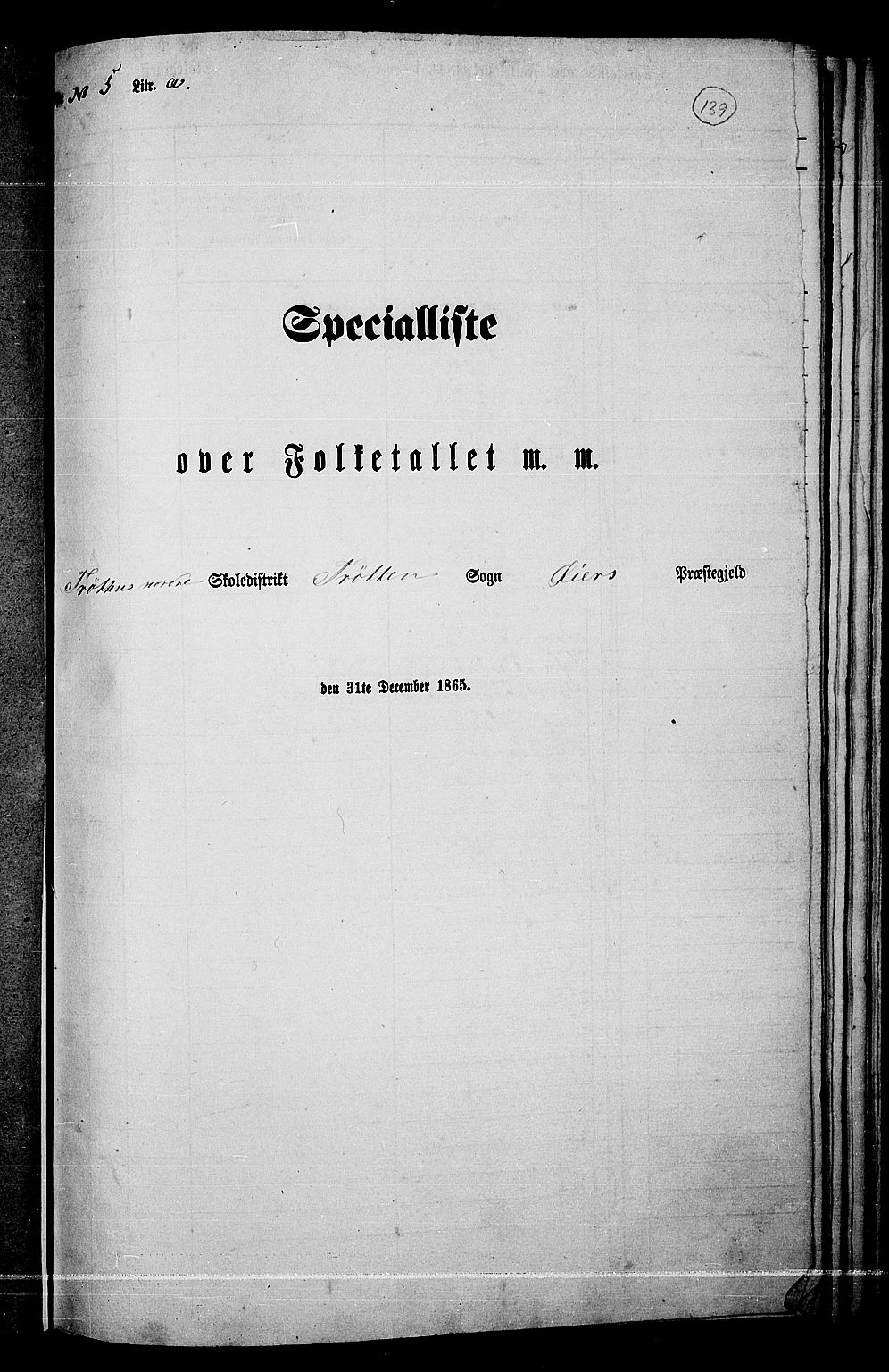 RA, Folketelling 1865 for 0521P Øyer prestegjeld, 1865, s. 125