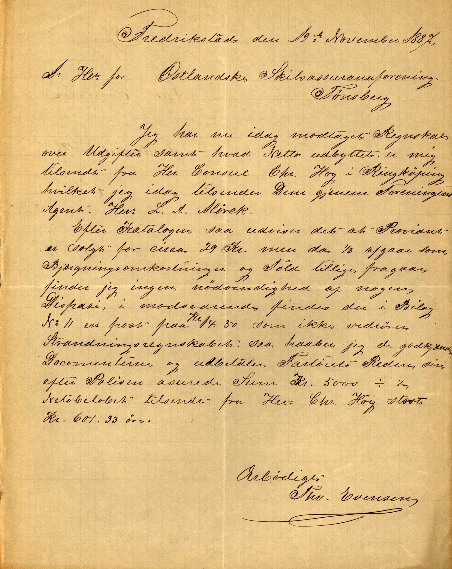 Pa 63 - Østlandske skibsassuranceforening, VEMU/A-1079/G/Ga/L0020/0001: Havaridokumenter / Tellus, Telanak, Wilhelmine, 1887, s. 135