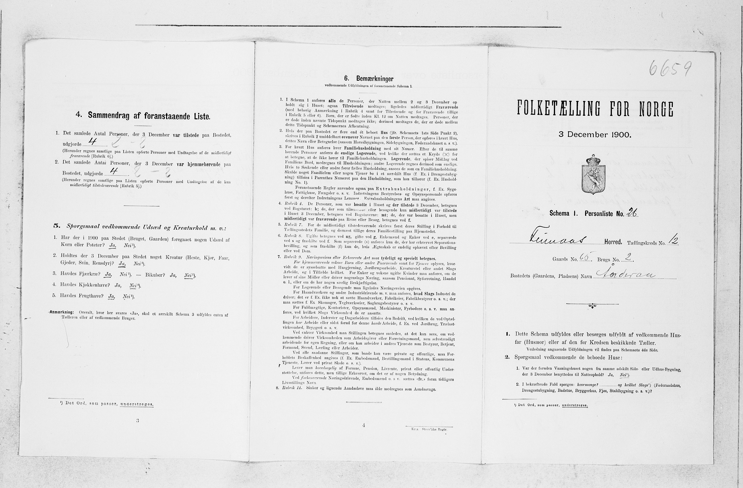 SAB, Folketelling 1900 for 1218 Finnås herred, 1900, s. 1426