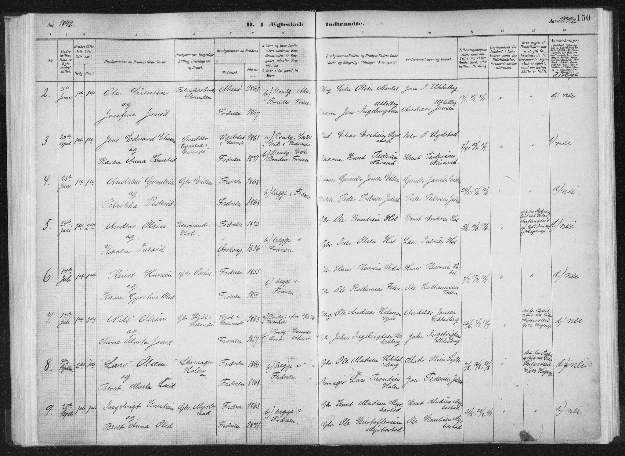 Ministerialprotokoller, klokkerbøker og fødselsregistre - Møre og Romsdal, SAT/A-1454/564/L0740: Ministerialbok nr. 564A01, 1880-1899, s. 150