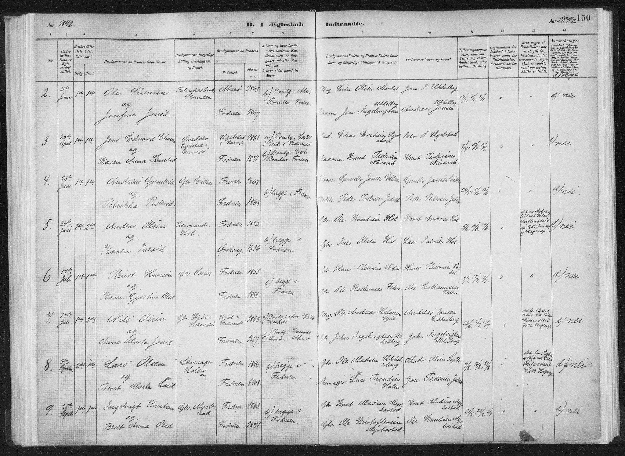 Ministerialprotokoller, klokkerbøker og fødselsregistre - Møre og Romsdal, AV/SAT-A-1454/564/L0740: Ministerialbok nr. 564A01, 1880-1899, s. 150