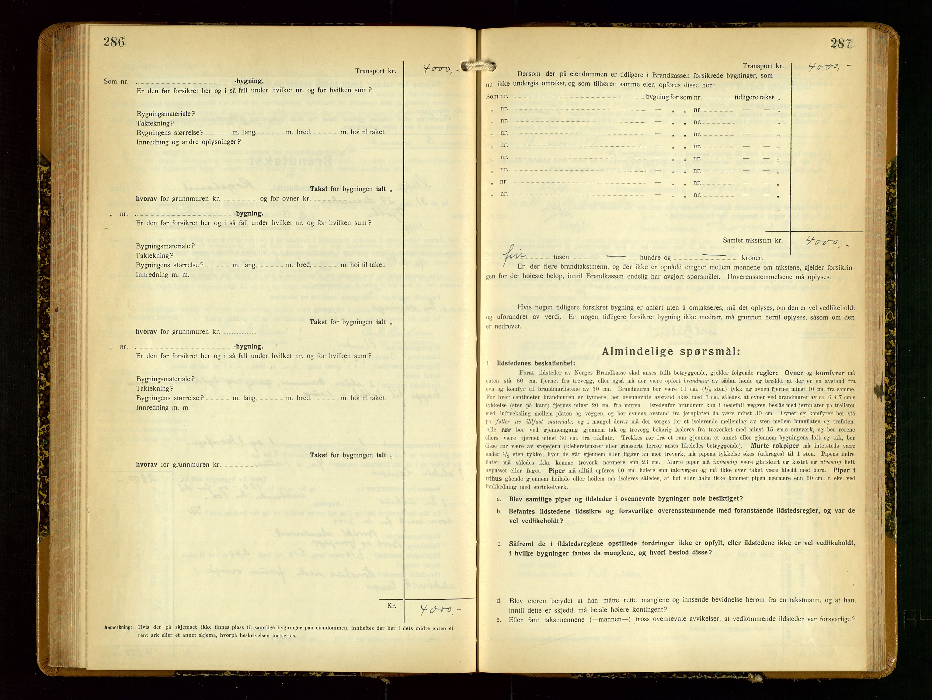 Klepp lensmannskontor, AV/SAST-A-100163/Goc/L0012: "Brandtakstprotokoll" m/register, 1929-1933, s. 286-287