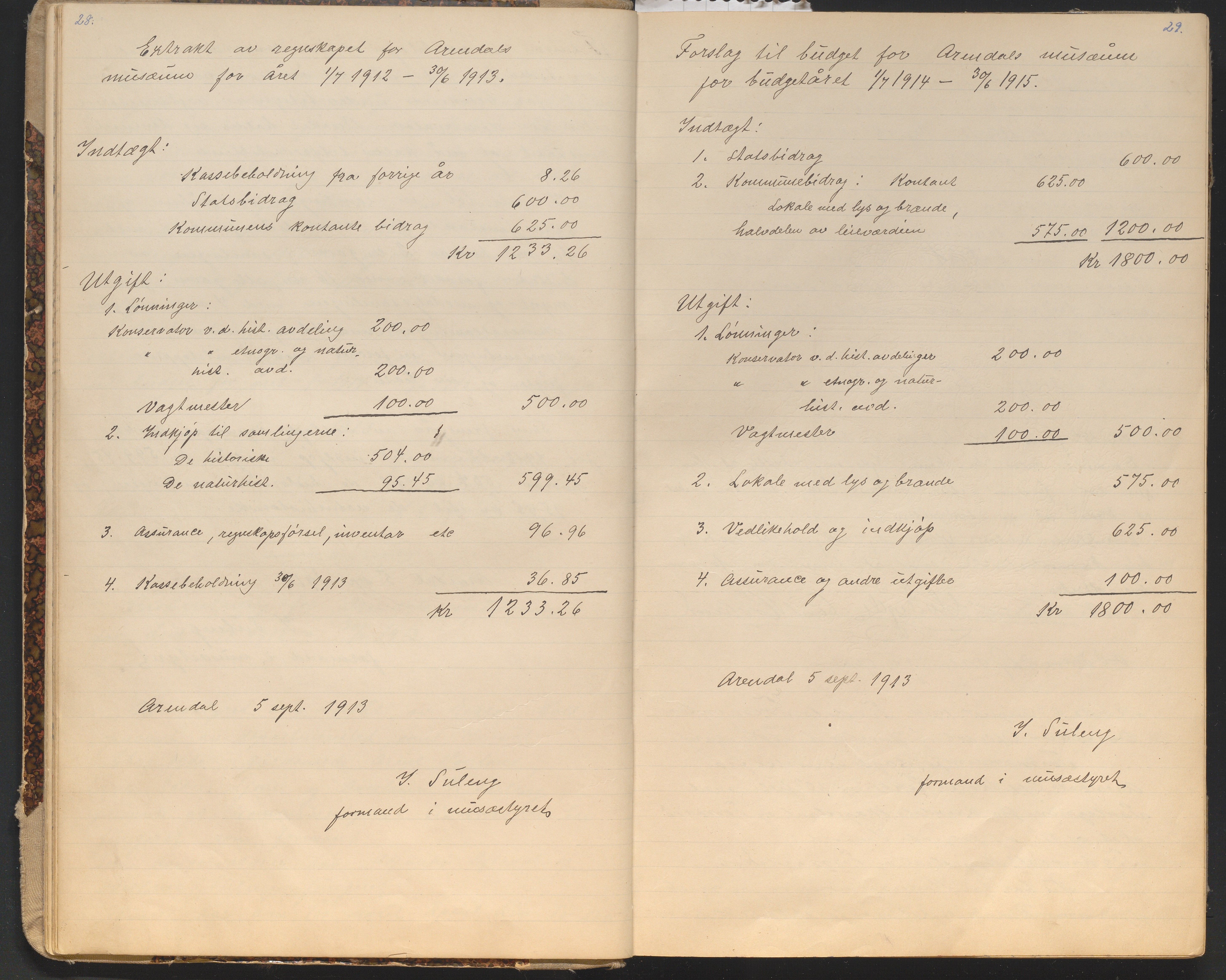 Aust-Agder-Museet, AAKS/PA-2065/A02/L0002: Styreprotokoll, 1908-1960, s. 28-29