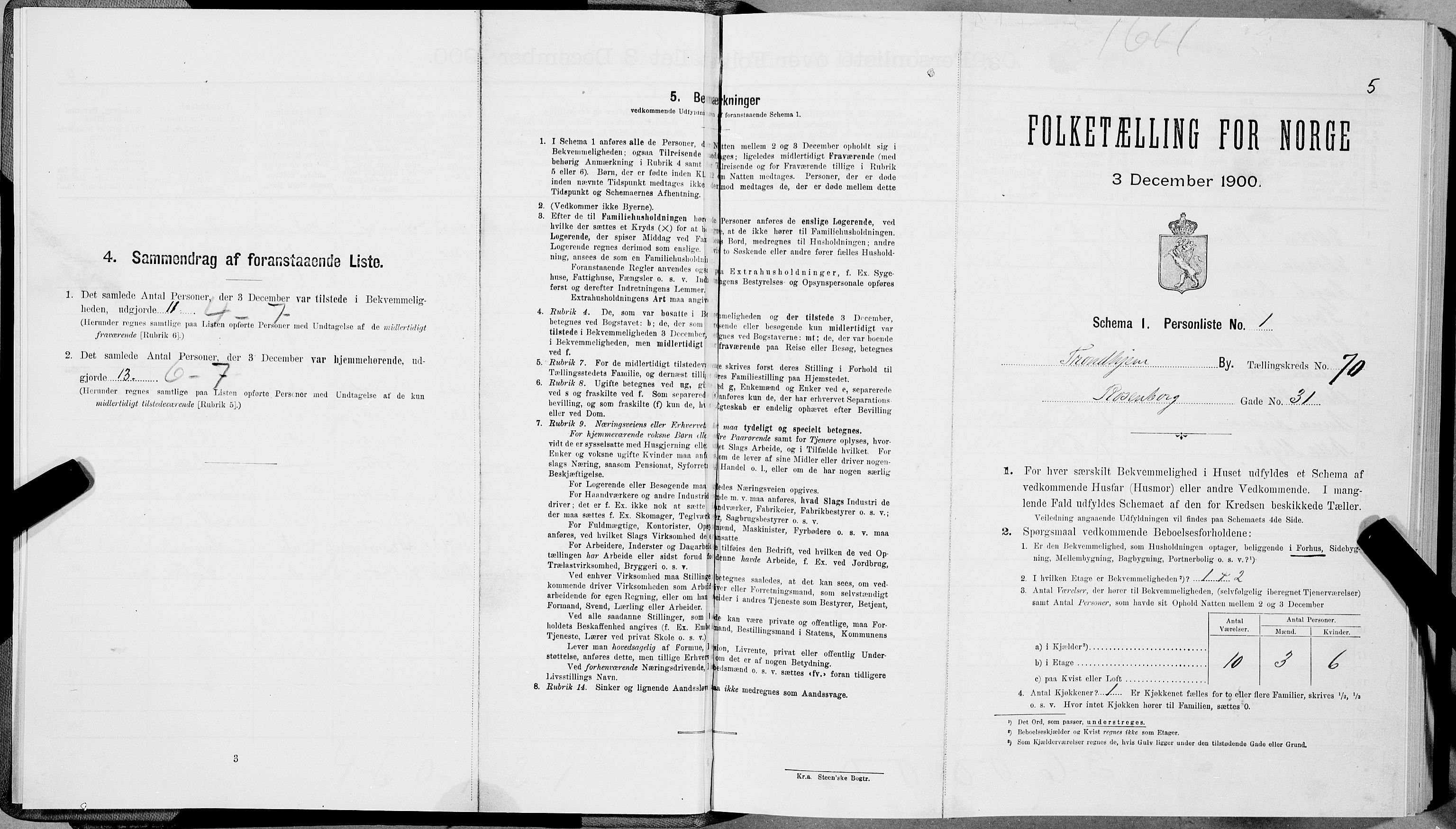 SAT, Folketelling 1900 for 1601 Trondheim kjøpstad, 1900, s. 13217